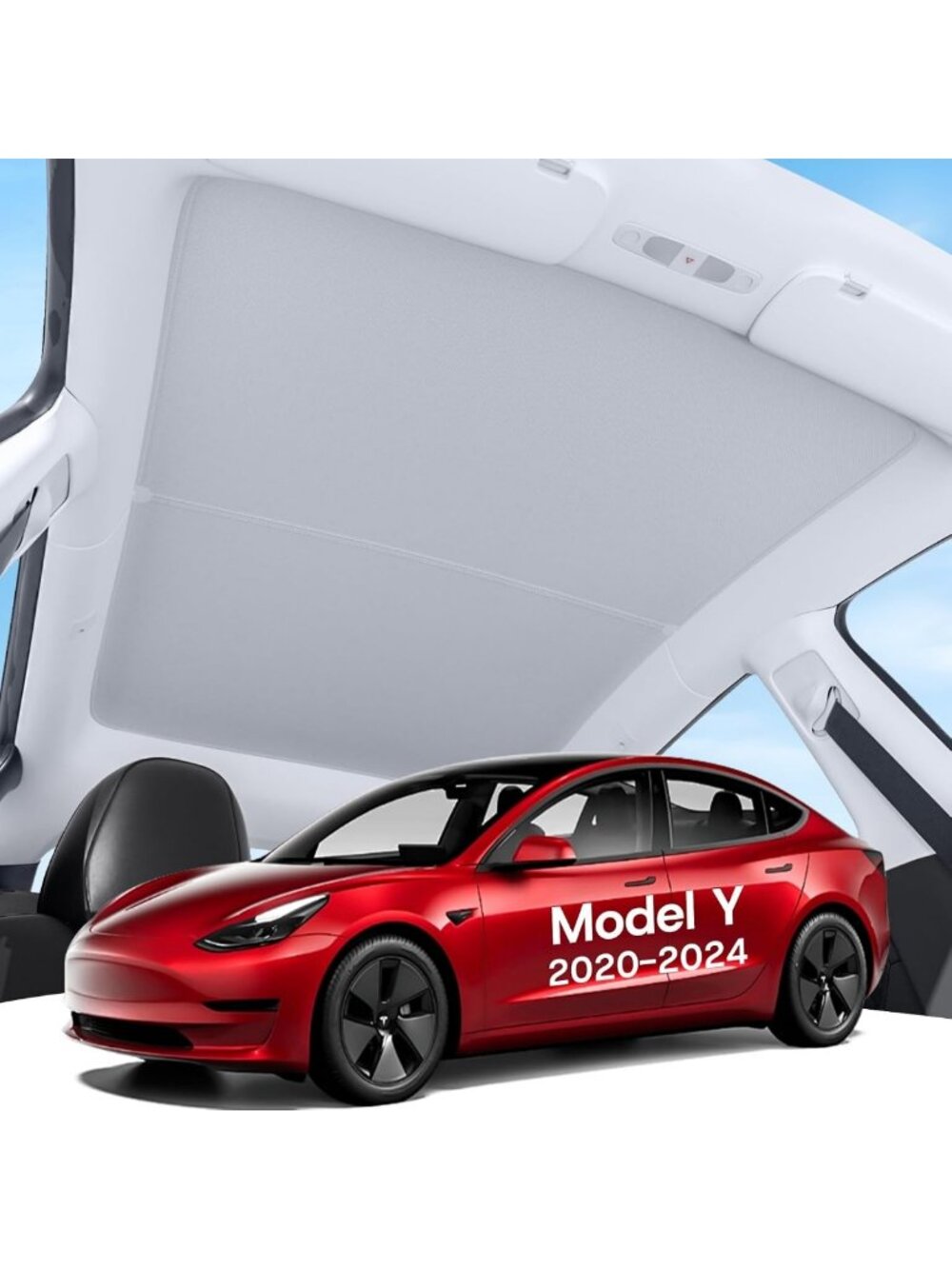 Upgraded Gray Sunshade Roof for Tesla Model Y 2020-2025 - Essential Accessories